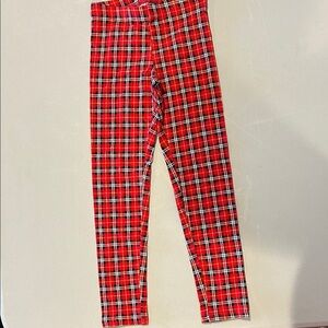 Old Navy Red Plaid Kids Leggings